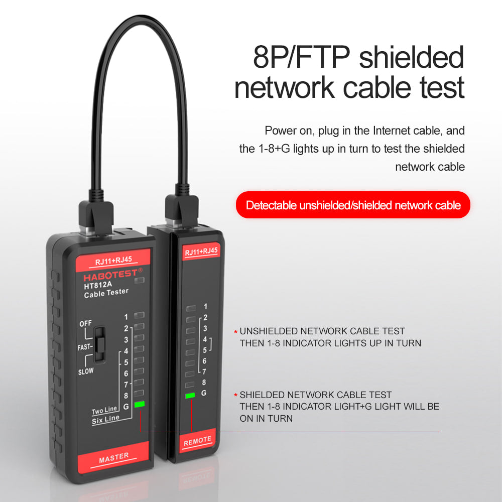 HT812 сүлжээний Ethernet Lan интернет кабель шалгагч RJ11 RJ45