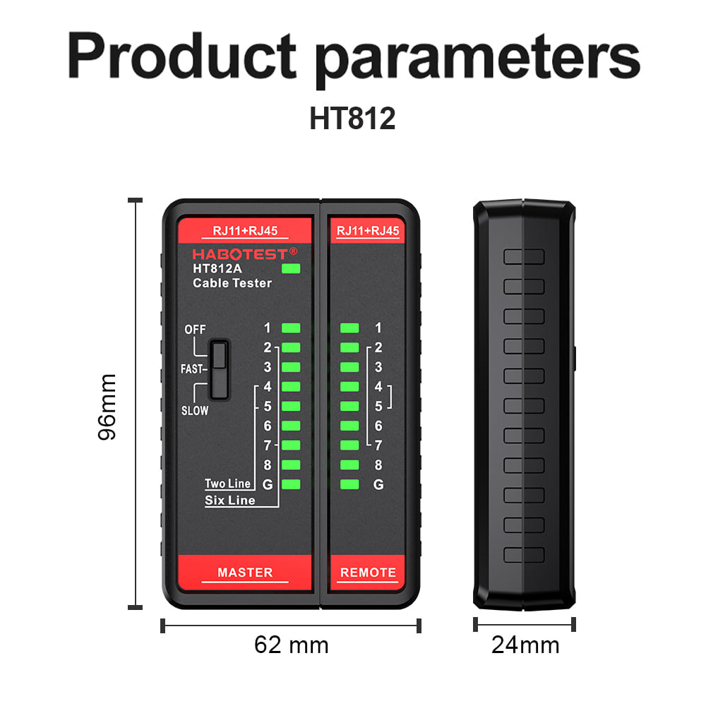 HT812 сүлжээний Ethernet Lan интернет кабель шалгагч RJ11 RJ45